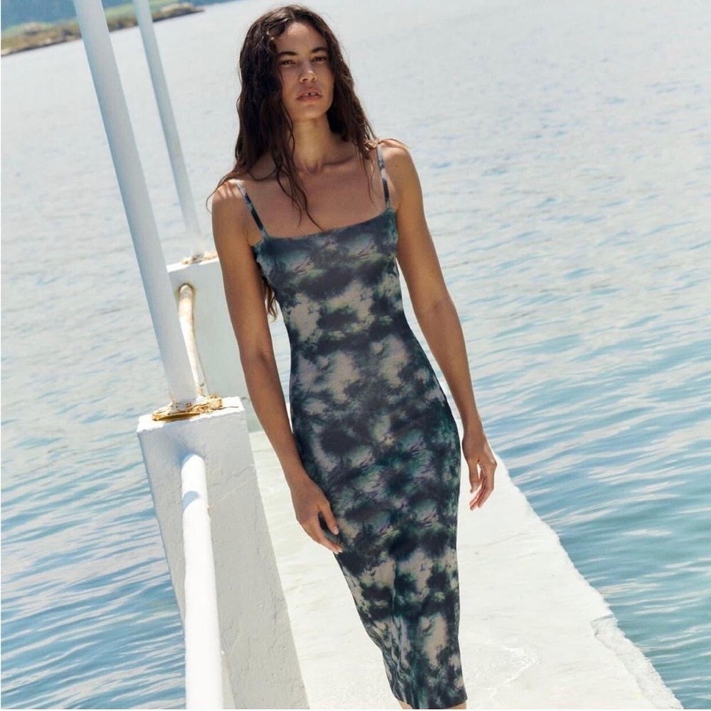 Zara Tie-Dye Sleeveless Midi Dress